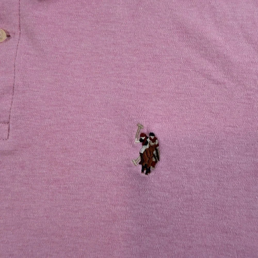 U.S. Polo Assn Polo Shirt Men's XL Pink Short Sleeve‎ Double Pony Logo Classic